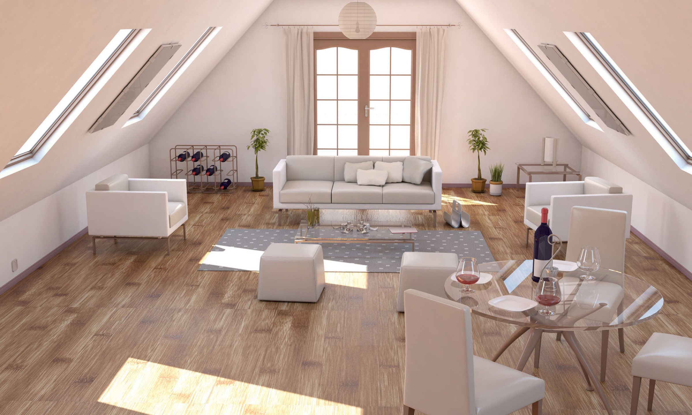Interior with engineered wood flooring by La Dole